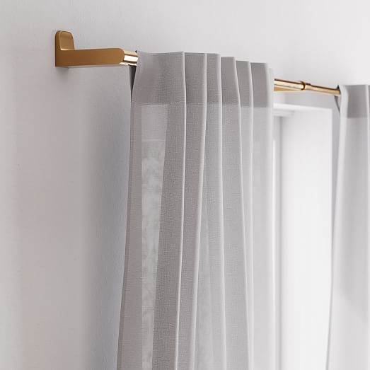 Sheer European Flax Linen Curtain - Stone Gray | West Elm