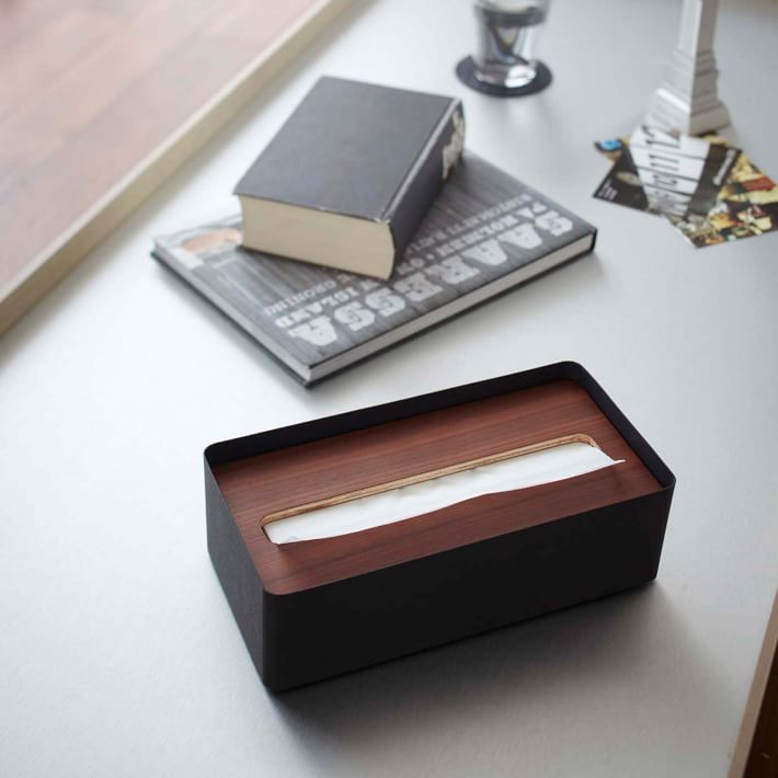 Yamazaki Wood Topped Tissue Box Cover West Elm