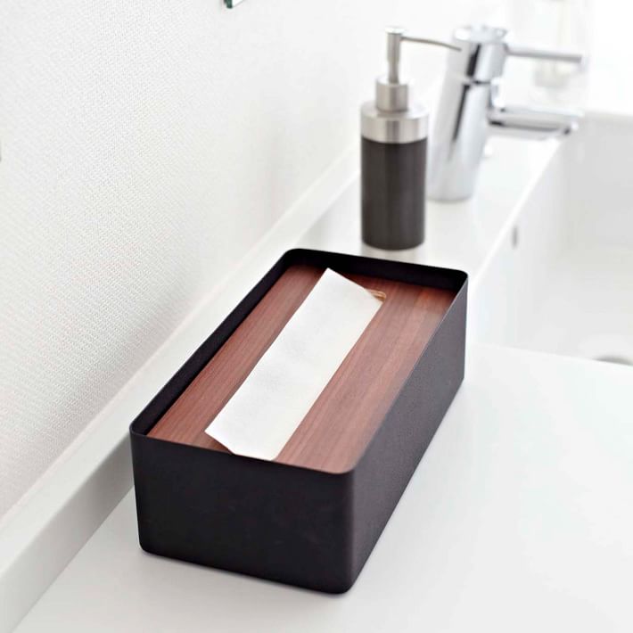 Yamazaki Wood Topped Tissue Box Cover West Elm