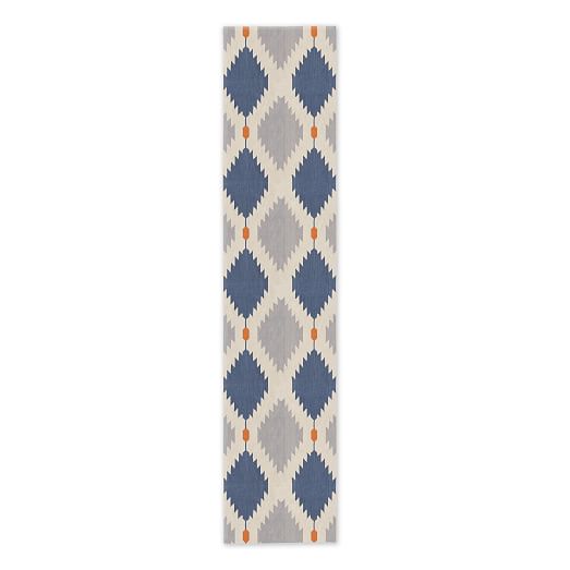 Phoenix Wool Dhurrie Rug Regal Blue West Elm