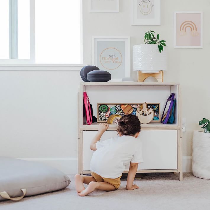 Pillowfort Stackable Small Wood Bin