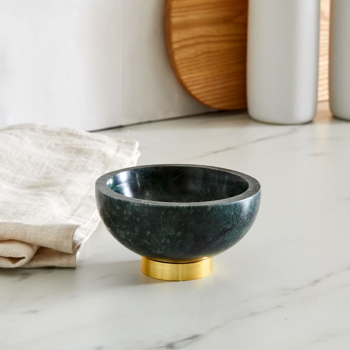 Antique Brass Triple Condiment Bowl Set