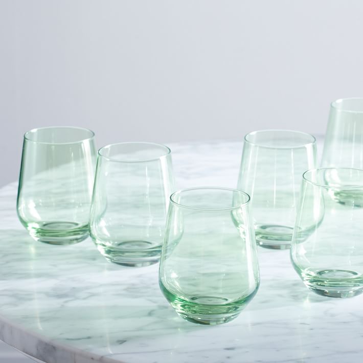 Estelle Colored Glass Stemless Wine Glass (Set of 6) West Elm