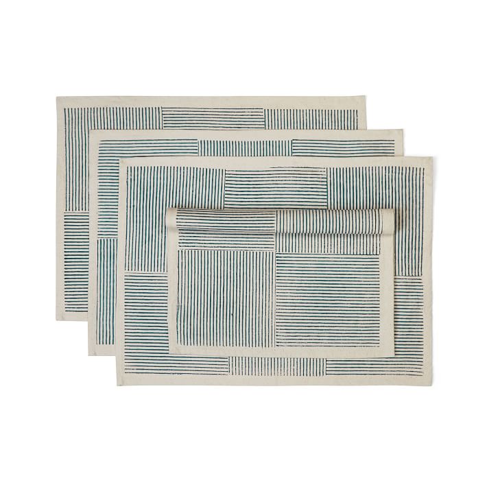 Artisan Block-Print Cotton Placemats (Set of 4)