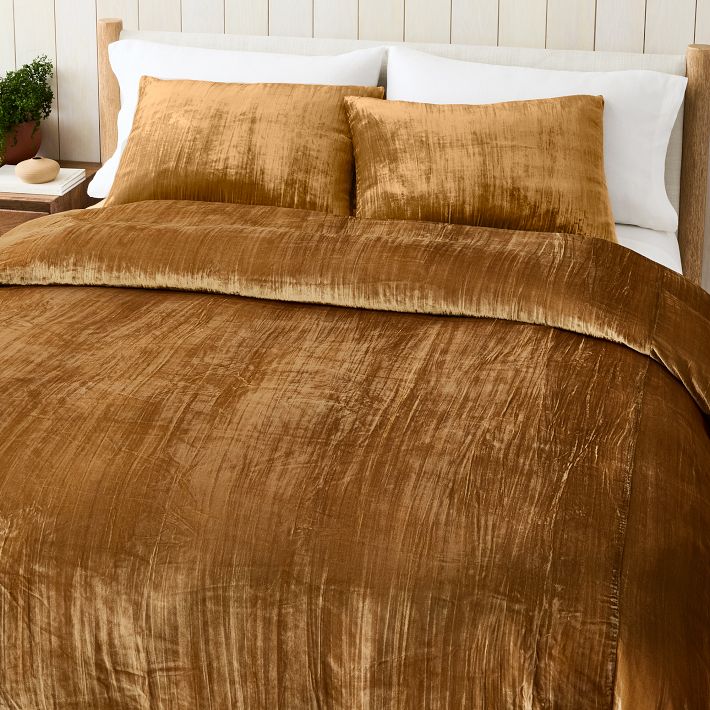 Crinkle Velvet Duvet Cover & Shams West Elm