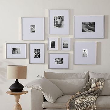 Icon Wood 9-Piece 4x6 Black Gallery Wall Picture Frame Set +