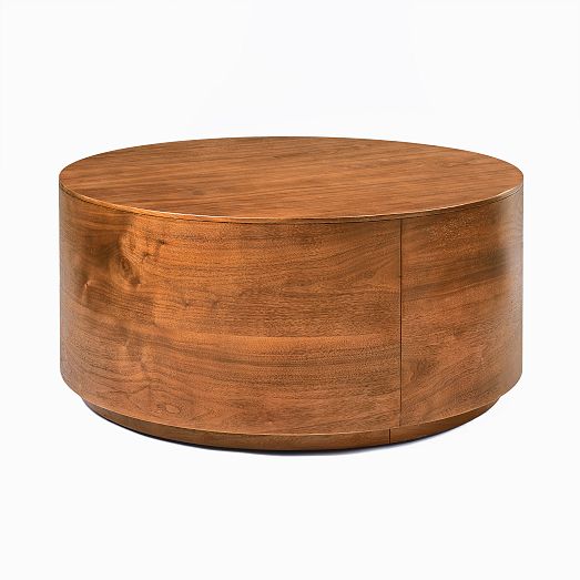 Volume Round Drum Coffee Table - Wood | Modern Living Room Furniture ...