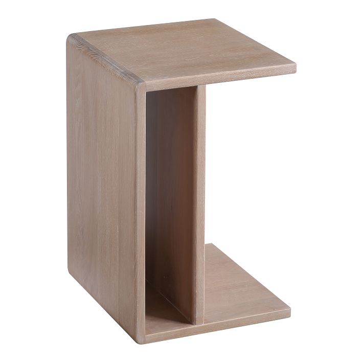 Wood C-Shaped Side Table (12.5