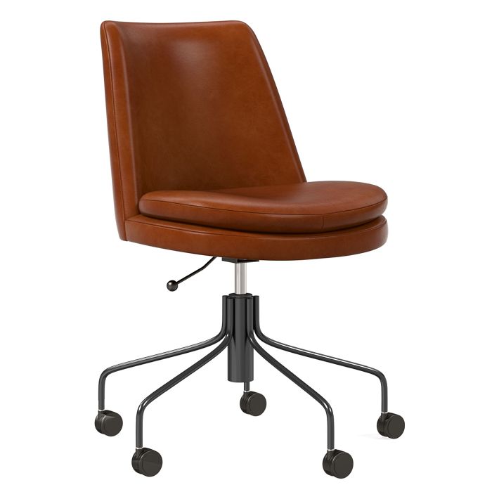 Finley Leather Swivel Office Chair | West Elm