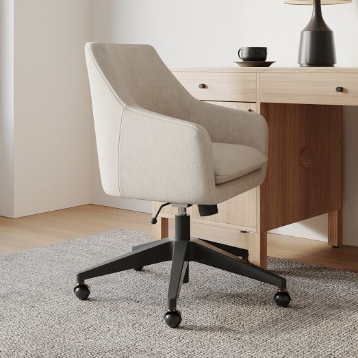 Upholstered office 2025 swivel chair