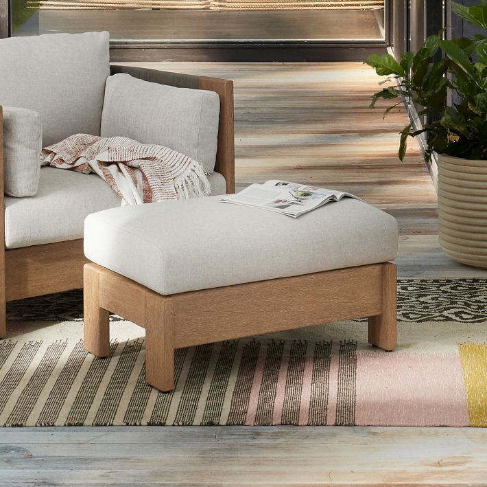 Porto Outdoor Ottoman | West Elm