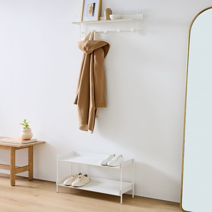 Floating Lines Shelf w/ Hooks West Elm