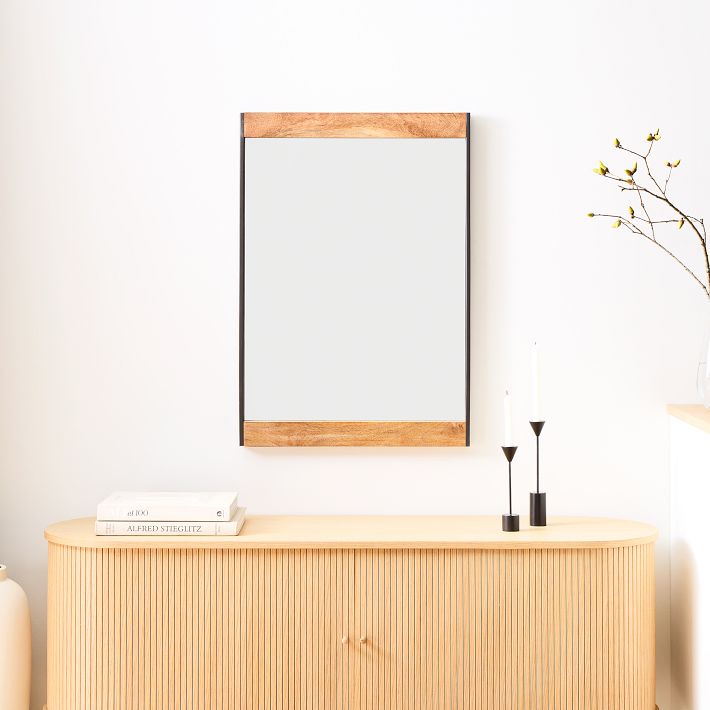 Buy Habitat Mango Wood Mirror with Shelf - Natural