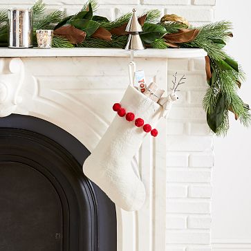 Pom Pom Felt Stockings | West Elm