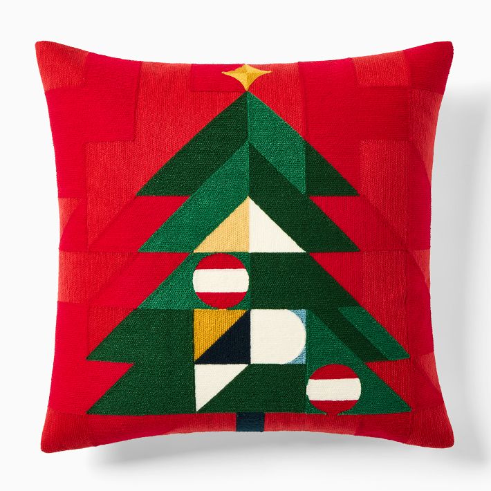 Crewel Geo Tree Pillow Cover West Elm