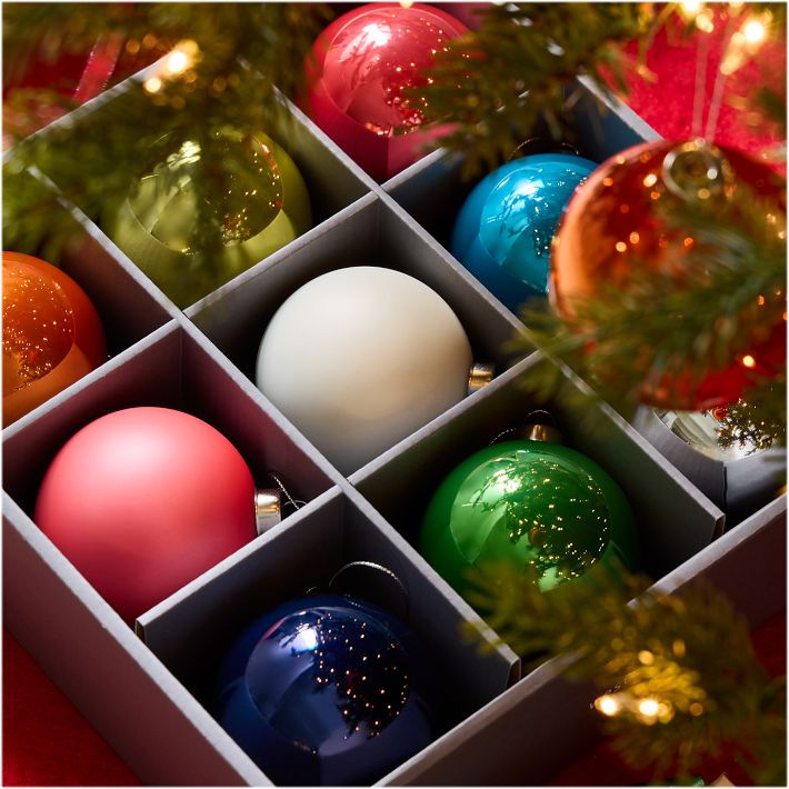 Modern Glass Ball Ornament Box (Set of 9) West Elm