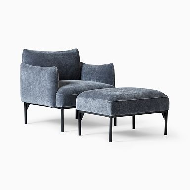 West elm chair online with ottoman