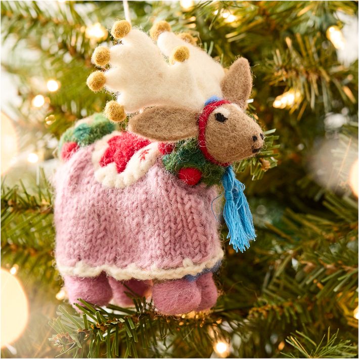 Felt Festive Reindeer Ornament