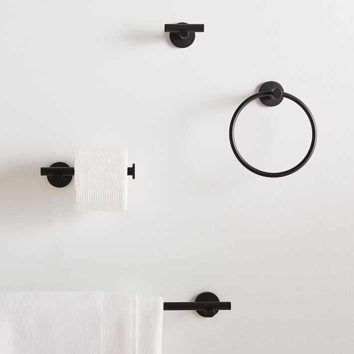 Modern Overhang Bathroom Hardware Dark Bronze West Elm