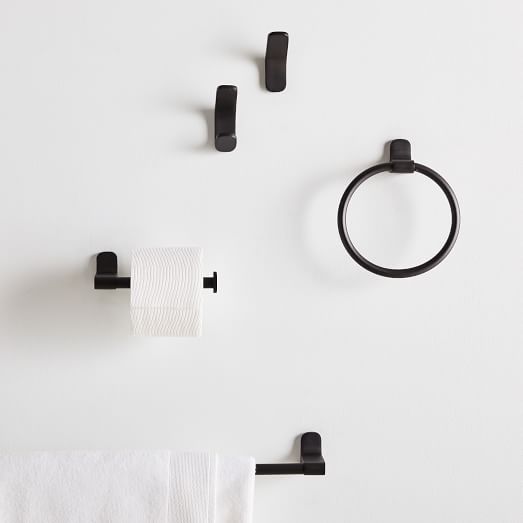 Mid-Century Contour Bath Hardware - Matte Black