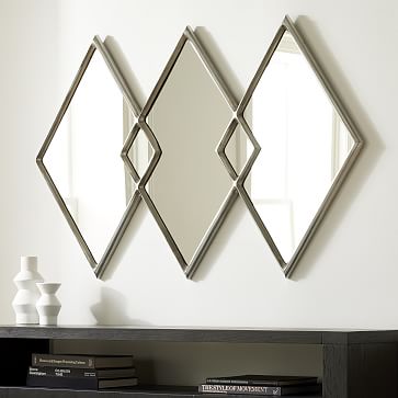 White Diamond Patterned Mirror