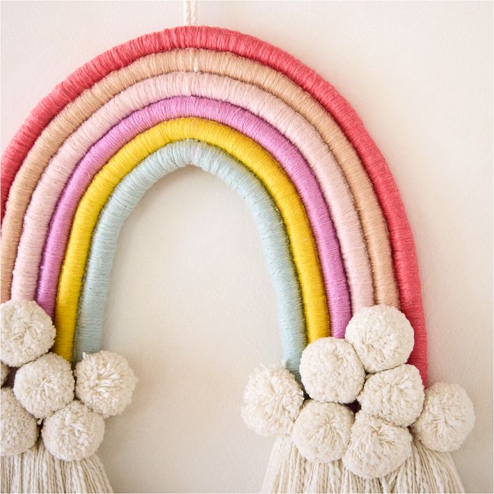 Rainbow Cloud Pom Pom Wall Decor