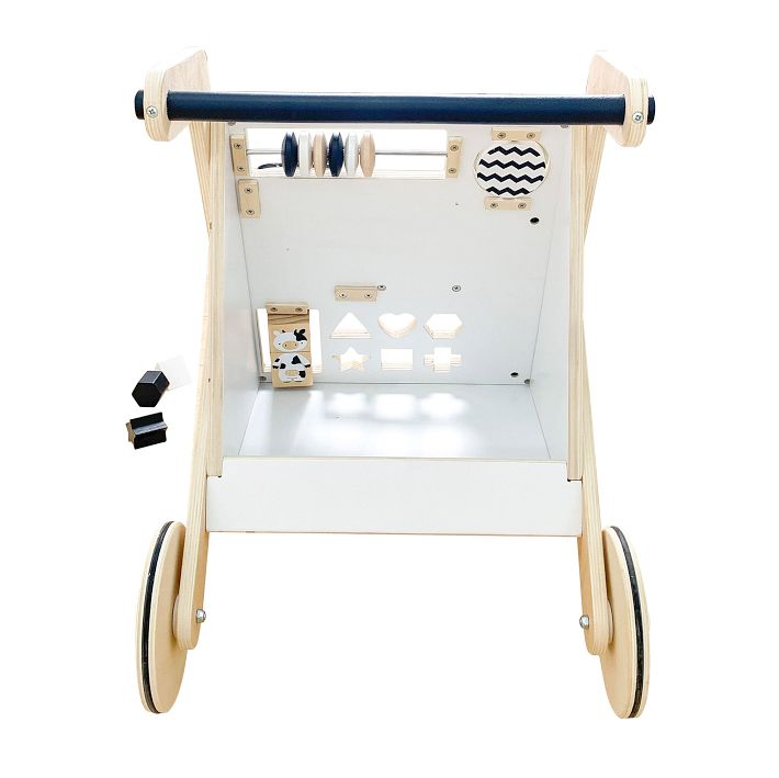 Haus Projekt Safari Wooden Baby Walker, Activity Cart for Babies & Toddlers  With Sensory Toys 