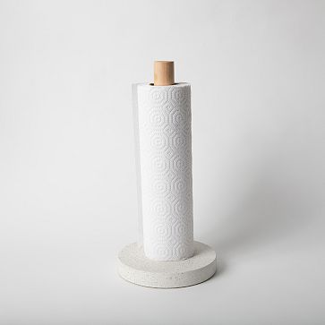 Bill.F Wooden Tissue Holder Standing Roll Paper Towel Holder for
