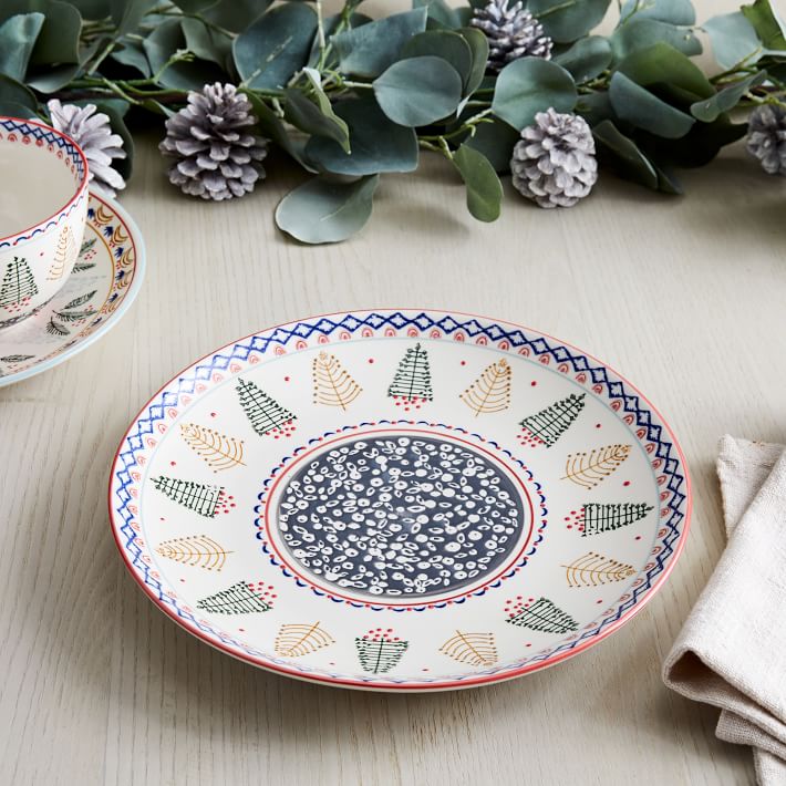 Scandi Forest Dinner Plate Red West Elm