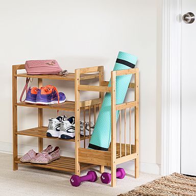 Honey-Can-Do Entryway Hall Tree Bench with Shoe Storage White