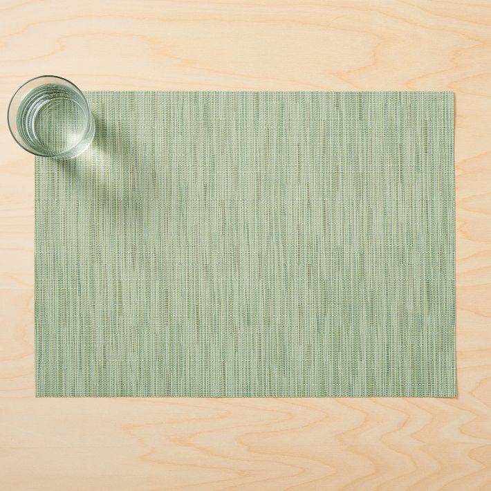 PVC Placemats Rectangule Sage Green/Beige/Black Woven