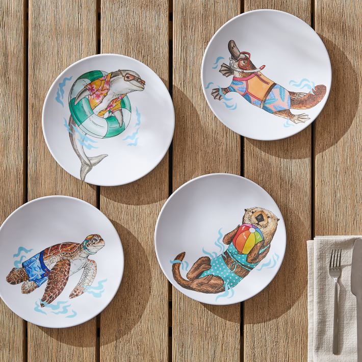 Dapper Animal Summer Melamine Salad Plate West Elm