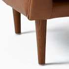 Lucia Leather Wing Chair - Wood Legs | West Elm