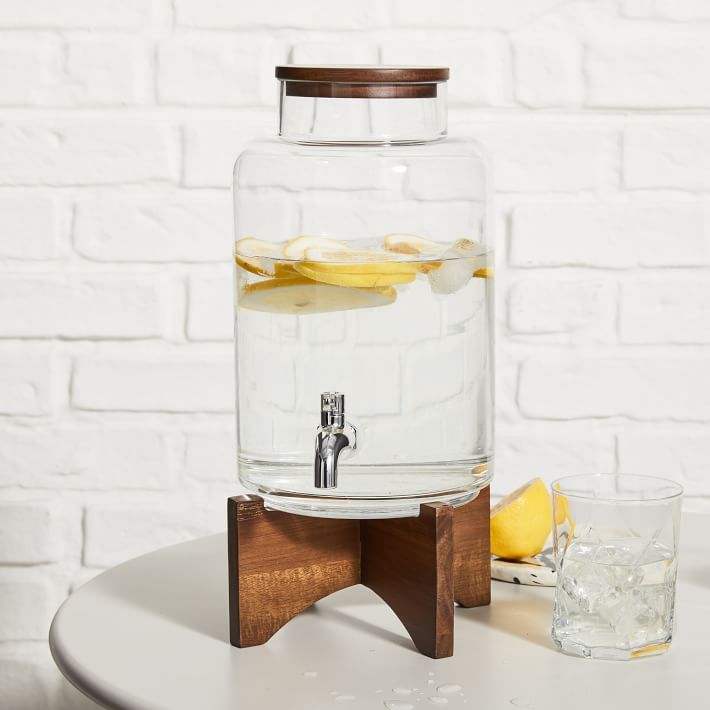 Glass Drink Dispenser with Stand