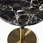 Black Marble Round Continental Table - Tea Height (25