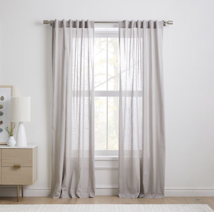 Oversized Adjustable Curtain Rod w/ Cylinder Finials | West Elm