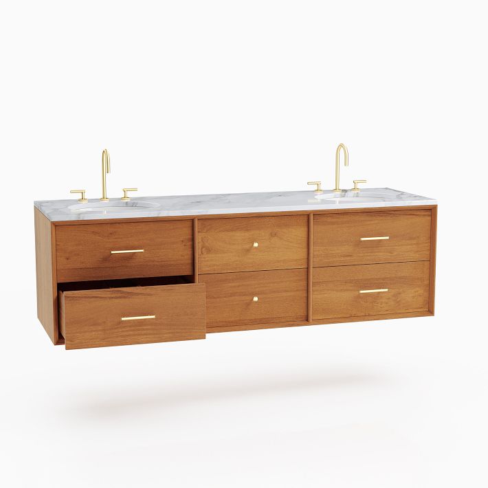MidCentury Floating Double Bathroom Vanity (63"72") West Elm