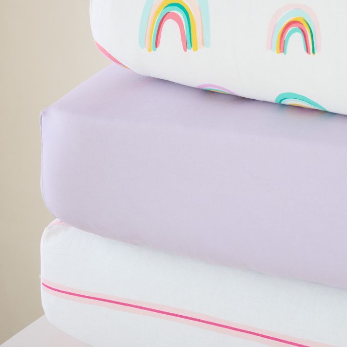 Soft Cotton Percale Crib Fitted Sheet West Elm