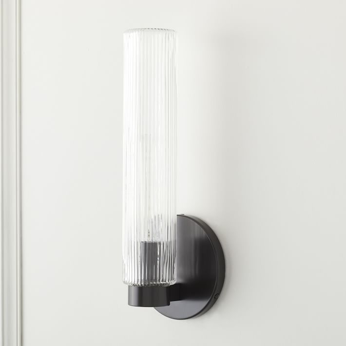 Fluted Glass Indoor/Outdoor Sconce (3") West Elm