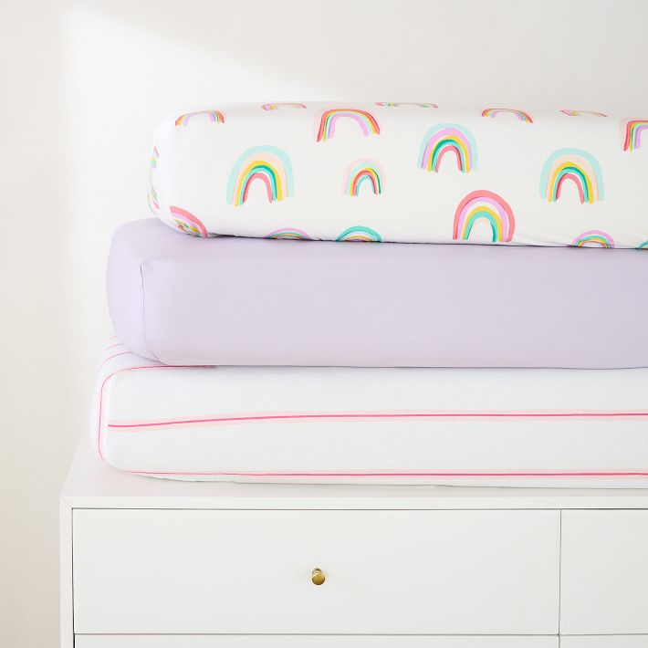 Soft Cotton Percale Crib Fitted Sheet West Elm