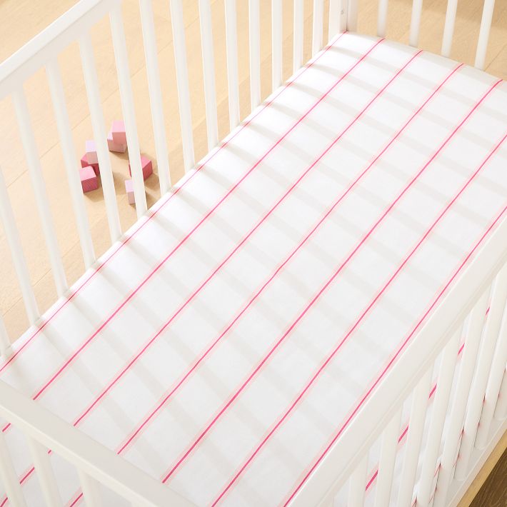 Pop Stripe Crib Fitted Sheet West Elm