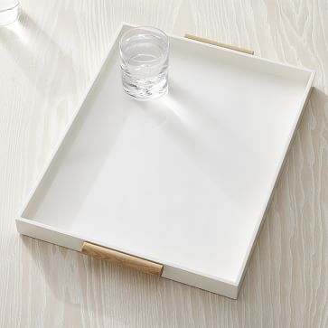 Exposed Wood Barrel Handle Tray | West Elm