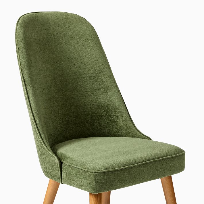 Mid-Century High Back Dining Chair - Wood Legs | West Elm