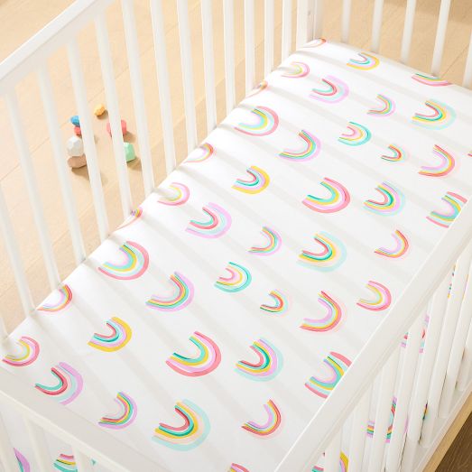 Rainbows Crib Fitted Sheet West Elm