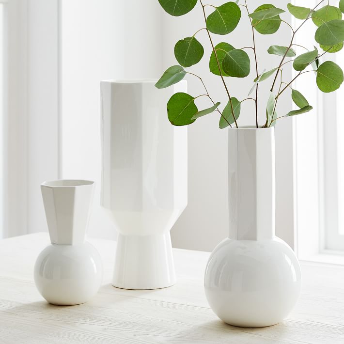 White Porcelain Urn Vases West Elm