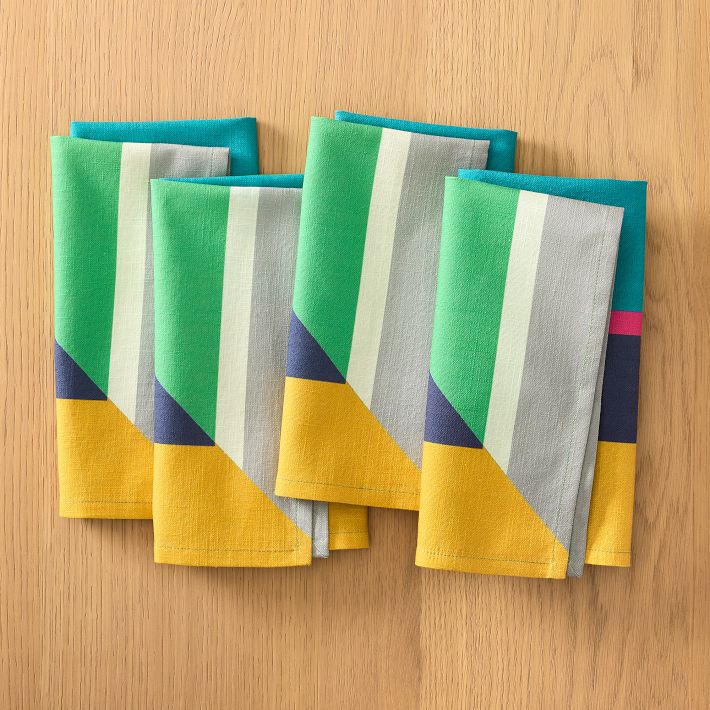Split Color Cotton Napkin Sets West Elm
