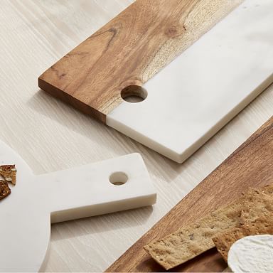 American Atelier's Acacia Wood Cutting Board with Metal Accent | Large  Chopping Board | Serving Tray for Cheese, Meats, Charcuterie Boards |  15.82” x