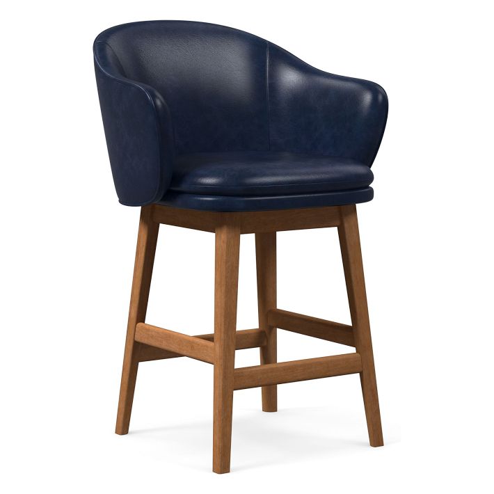 Wayne Leather Swivel Bar & Counter Stools