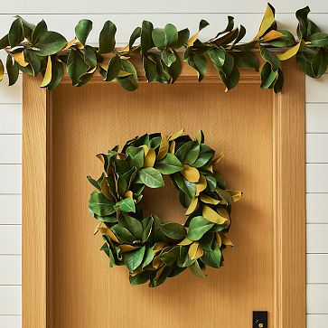 Faux Magnolia Wreath & Garland | West Elm