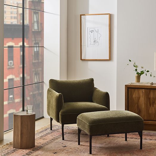 Penn Chair & Ottoman Set | West Elm
